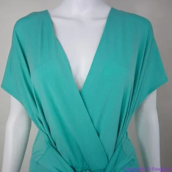 NEW Eloquii teal wrap front midi dress, women's plus size 18 - Picture 8 of 16